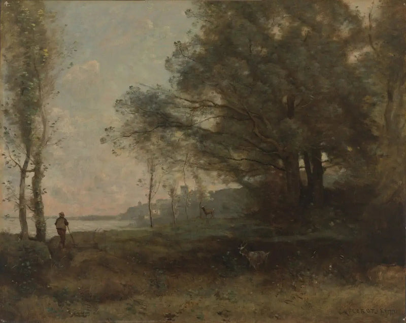 El pastor en vista del golfo - Jean-Baptiste Camille Corot