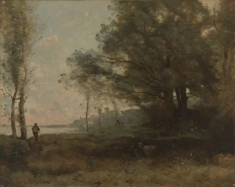 El pastor en vista del golfo - Jean-Baptiste Camille Corot