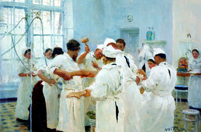 El cirujano E. V. Pavlov en la sala de operaciones - Ilya Repin