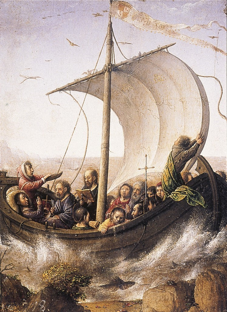 El Cristo calmando la tormenta en el mar de Tiberíades - Juan de Flandes