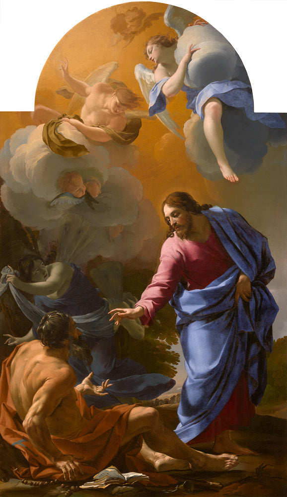 El Cristo que aparece a San Antonio Abad - Simon Vouet