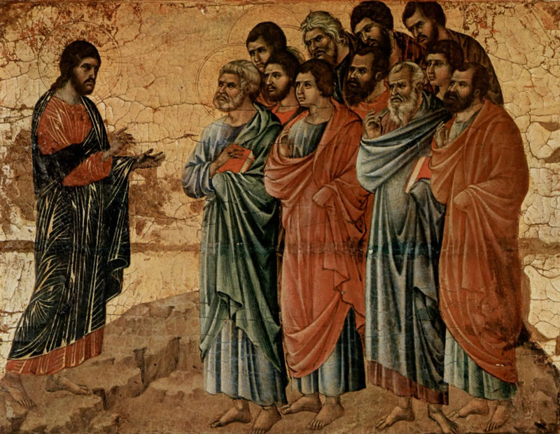 El Cristo aparece a los discípulos en la montaña de Galilea - Duccio di Buoninsegna