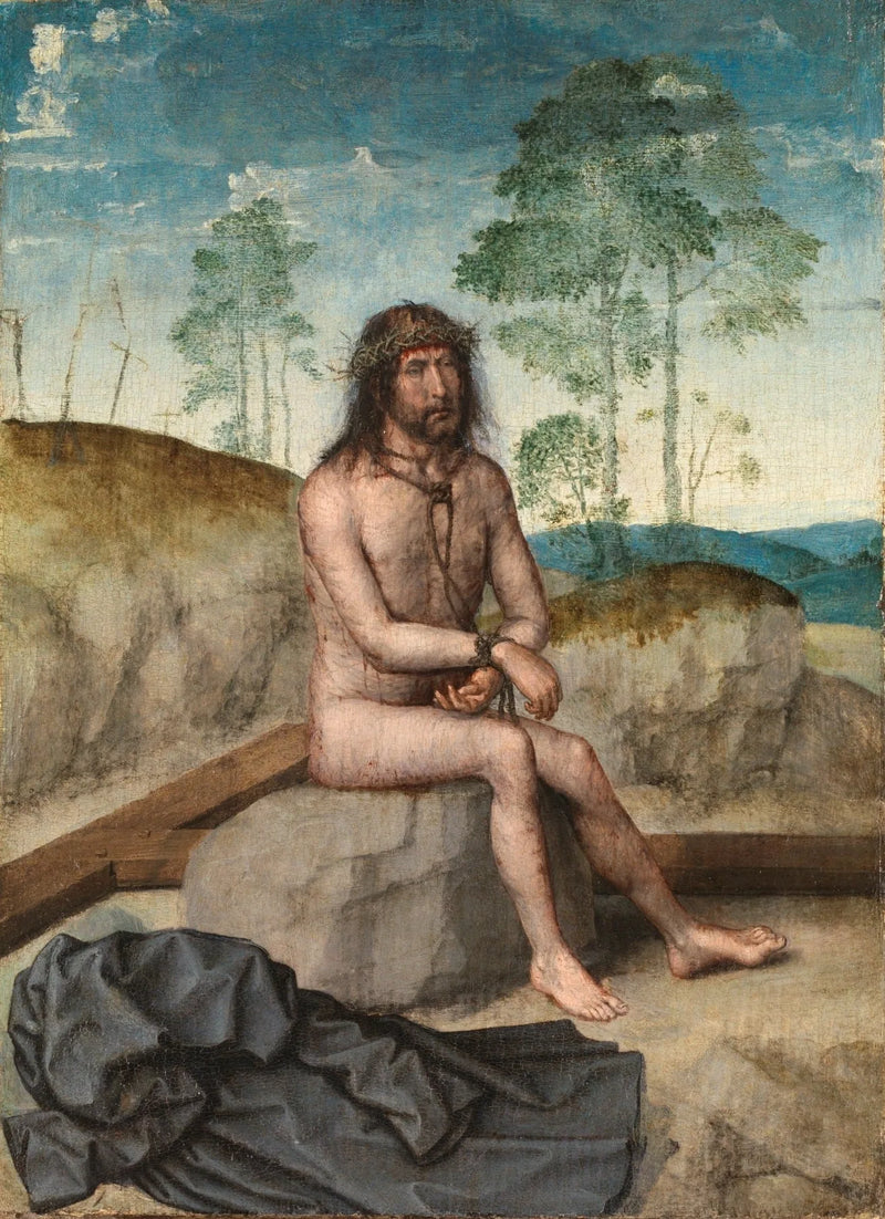 El Cristo sentado sobre una piedra fría - Juan de Flandes