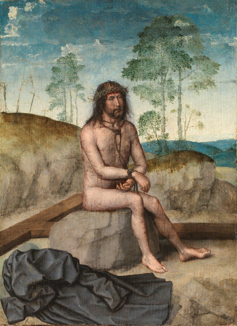El Cristo sentado sobre una piedra fría - Juan de Flandes