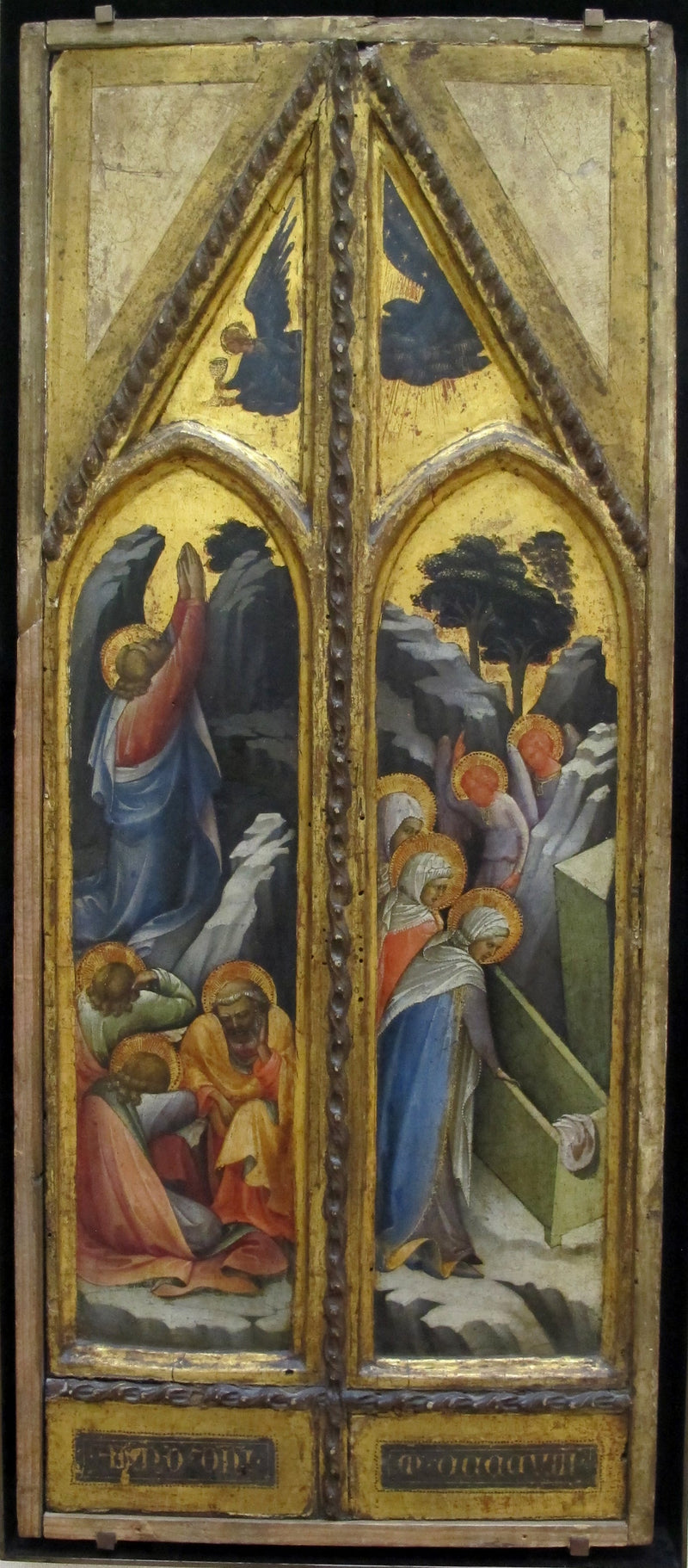 El Cristo en el huerto de los Olivos; Las santas mujeres en la tumba - Lorenzo Monaco