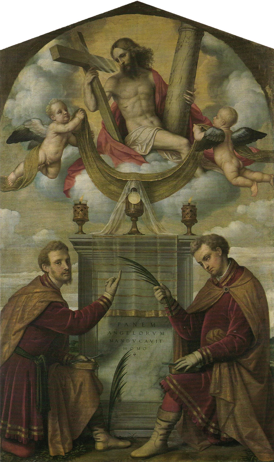 El Cristo con la Eucaristía y los santos Côme y Damián - Alessandro Bonvicino