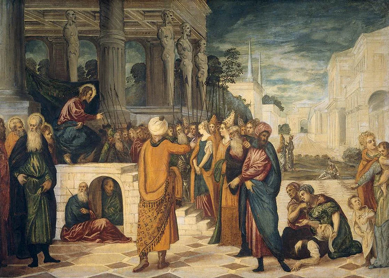 El Cristo con la mujer adúltera - Jacopo Tintoretto