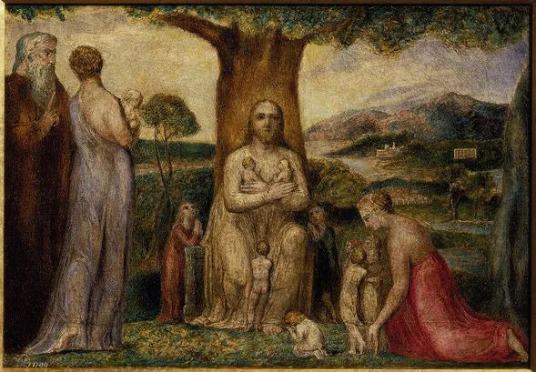 El Cristo bendiciendo a los niños pequeños - William Blake