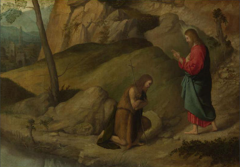 El Cristo bendiciendo a San Juan Bautista - Alessandro Bonvicino