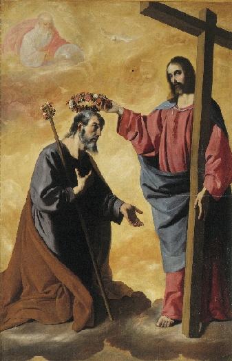 El Cristo coronando a San José - Francisco de Zurbarán
