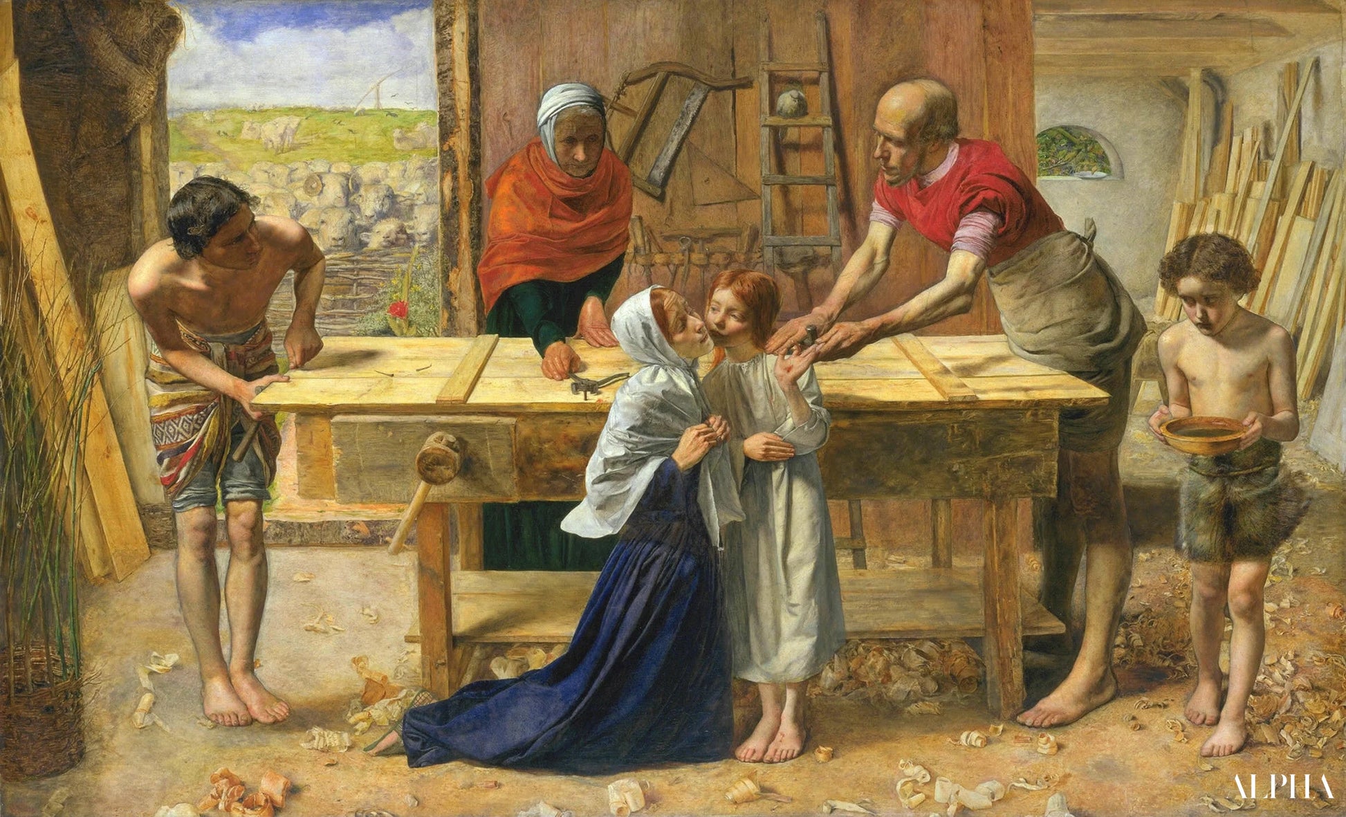 Le Christ dans la maison de ses parents - John Everett Millais - Reproductions de tableaux et peintures haut de gamme