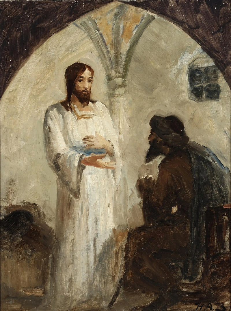 El Cristo en conversación con un discípulo. - H. A. Brendekilde