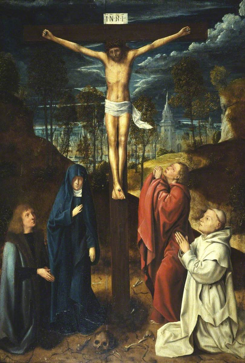 El Cristo en la cruz entre la Virgen, san Juan y dos donantes - Quentin Metsys