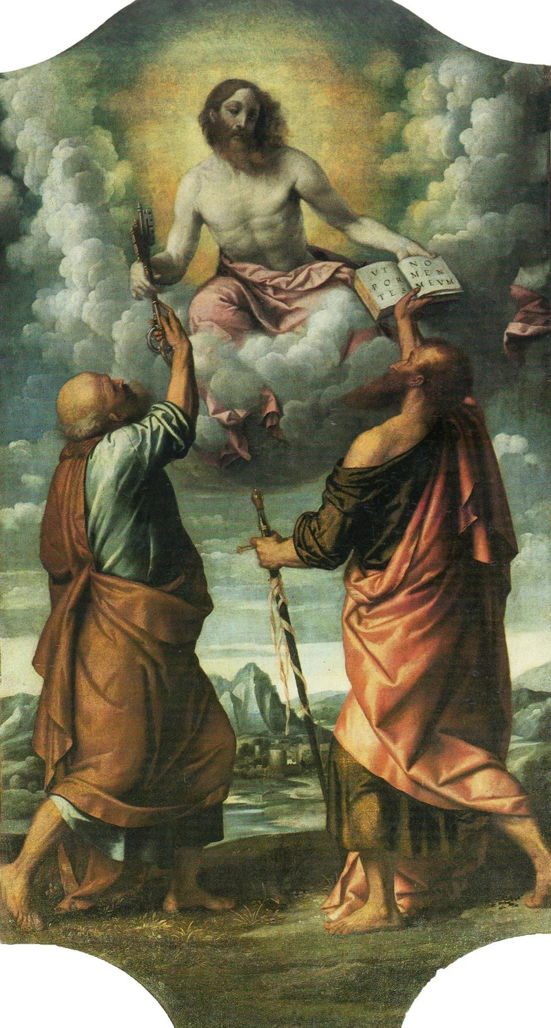 El Cristo en gloria con los santos Pedro y Pablo - Alessandro Bonvicino