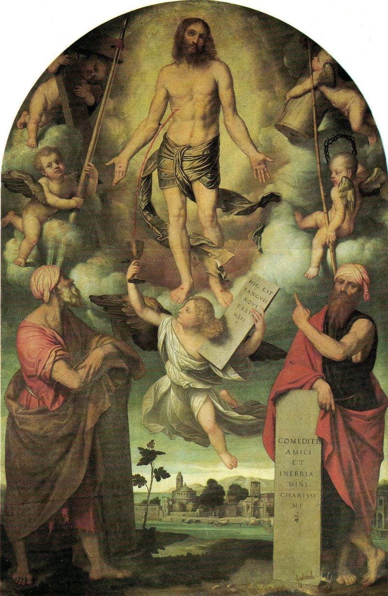 El Cristo en Pasión con Moisés y Salomón - Alessandro Bonvicino