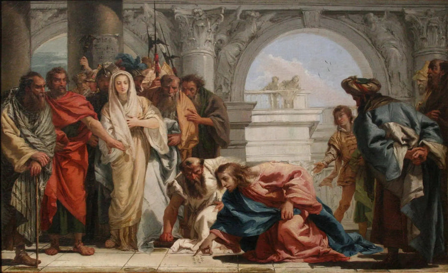 El Cristo y la mujer adúltera - Giovanni Battista Tiepolo
