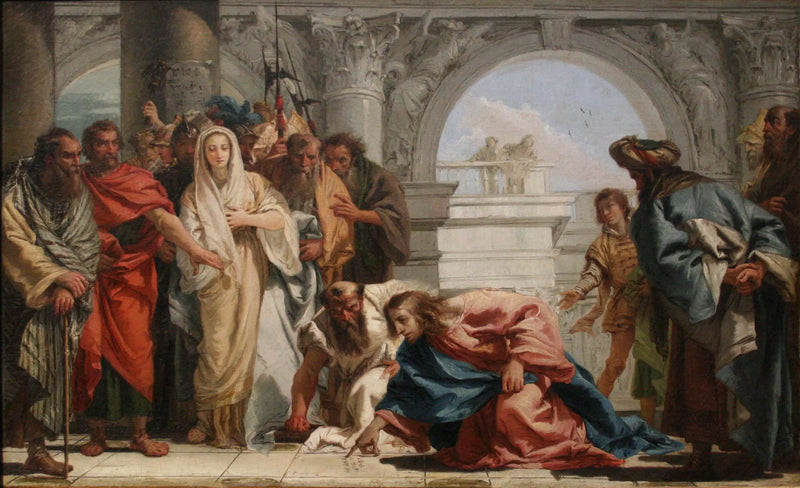 El Cristo y la mujer adúltera - Giovanni Battista Tiepolo