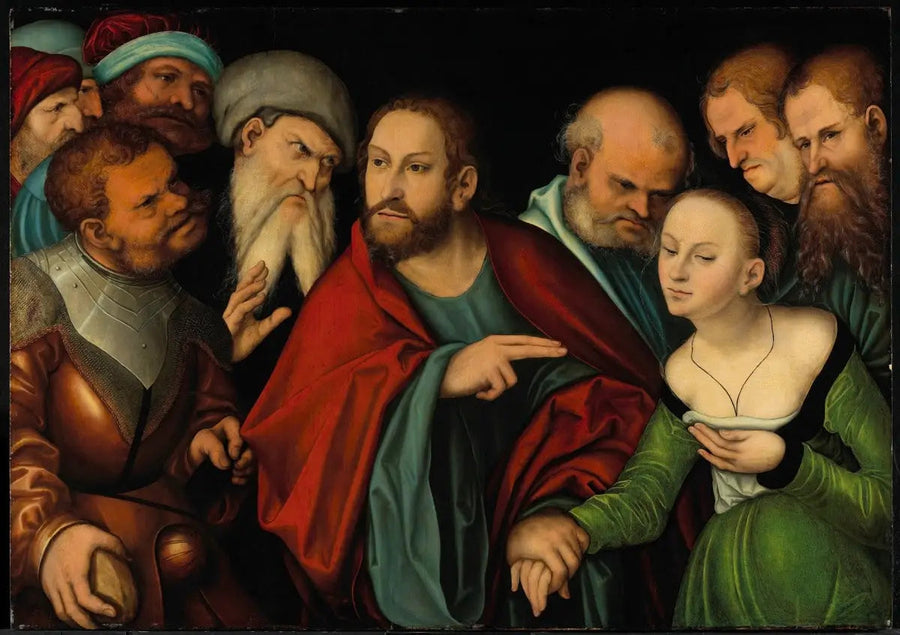 El Cristo y la mujer adúltera - Lucas Cranach el Viejo