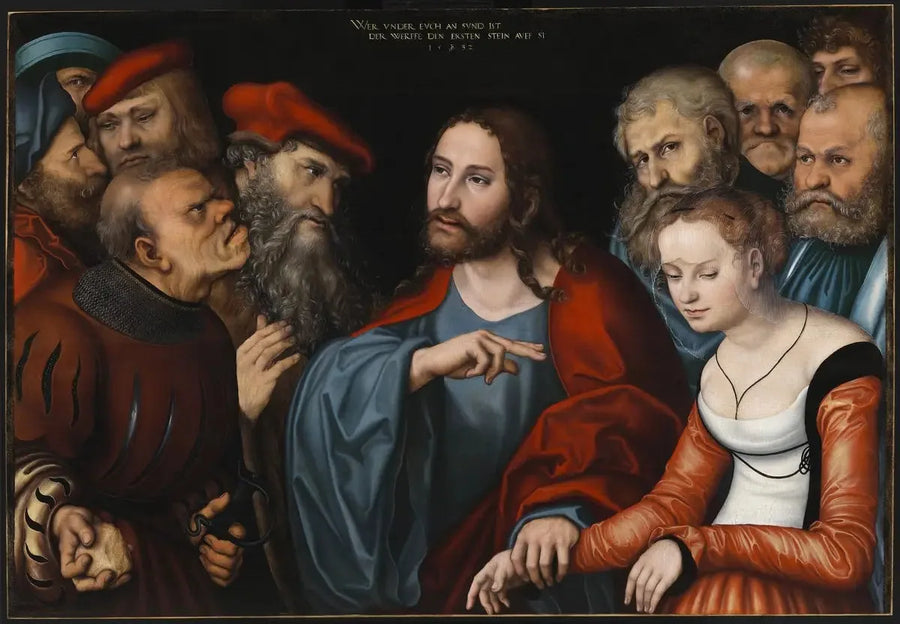 El Cristo y la mujer adúltera. - Lucas Cranach el Viejo