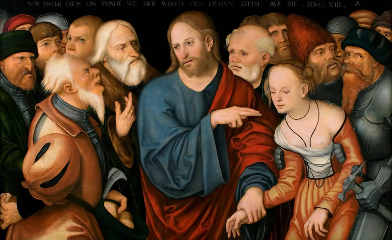 El Cristo y la mujer adúltera - Lucas Cranach el Viejo