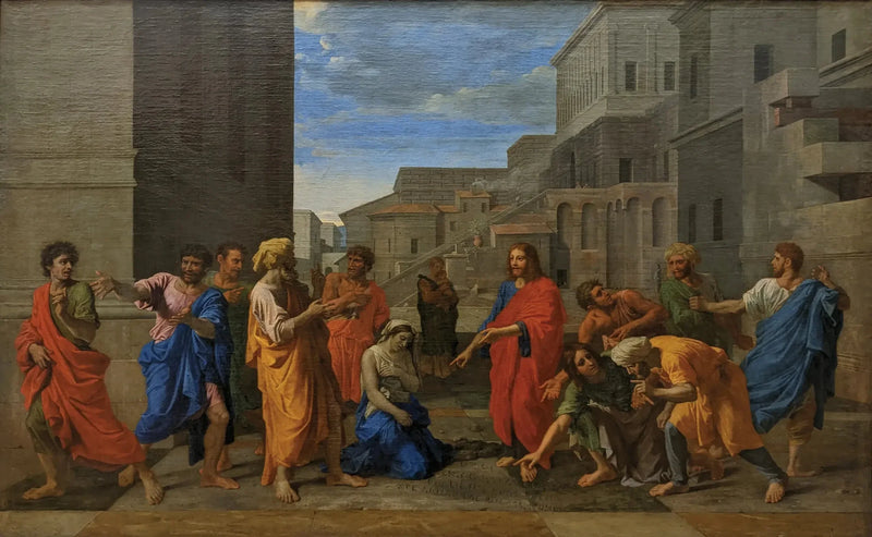 El Cristo y la mujer adúltera - Nicolas Poussin