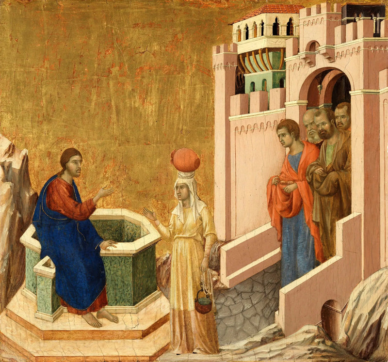 El Cristo y la samaritana - Duccio di Buoninsegna