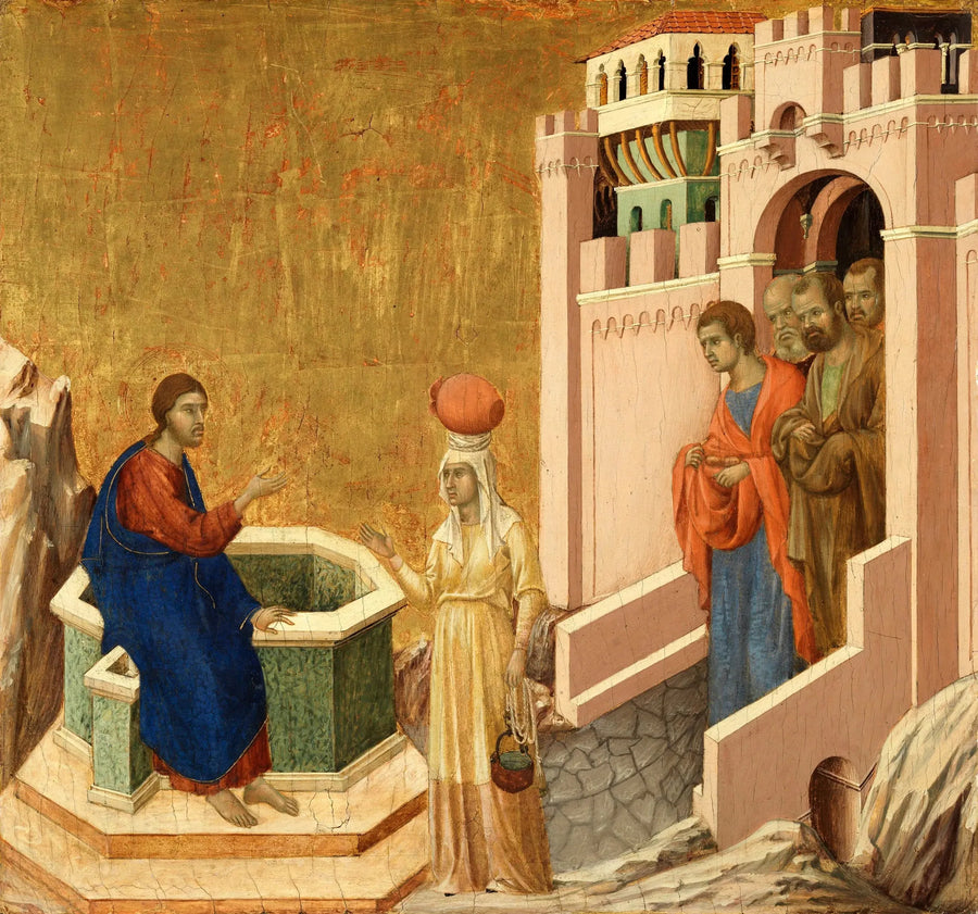 El Cristo y la samaritana - Duccio di Buoninsegna
