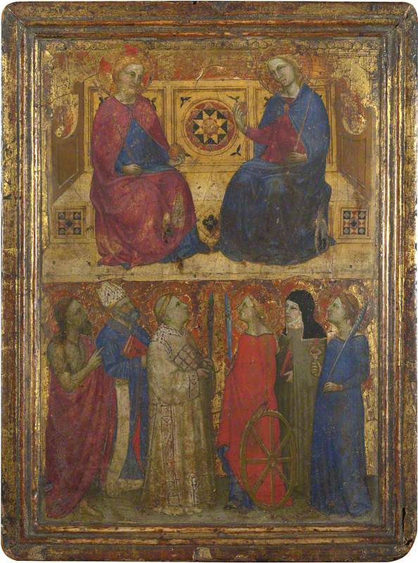 El Cristo y la Virgen con los santos - Giovanni da Milano