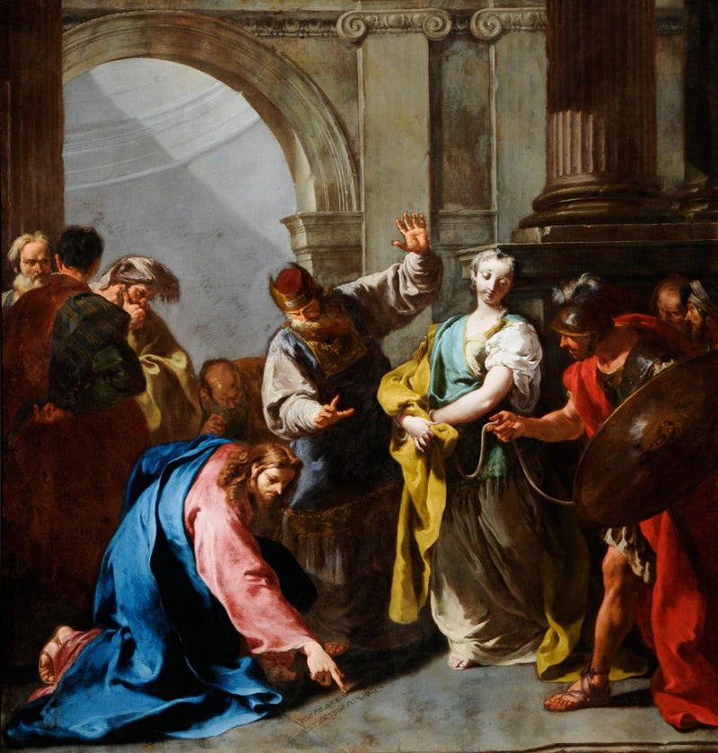 El Cristo y la adúltera - Giovanni Battista Pittoni