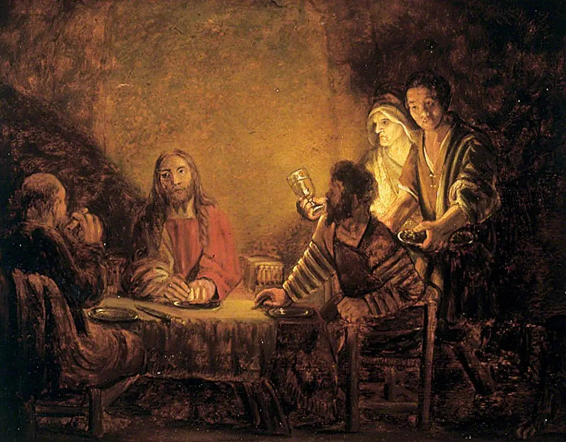 El Cristo y los discípulos (La Última Cena de Emaús) - Rembrandt
