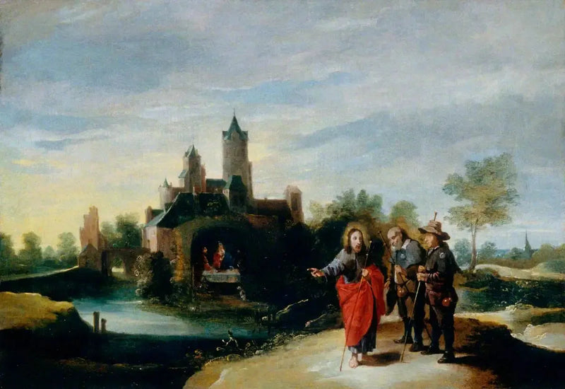 El Cristo y los discípulos en el camino de Emaús - David Teniers el Joven