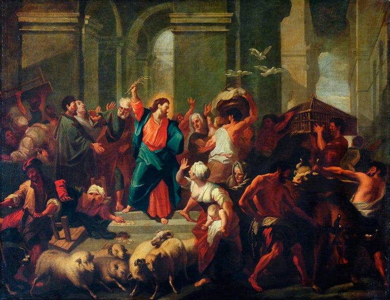 El Cristo expulsa a los mercaderes del templo - Jean-Baptiste Jouvenet