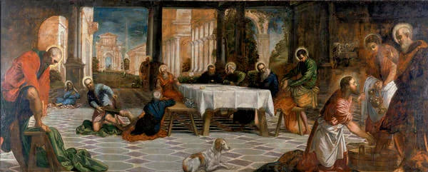 El Cristo lavando los pies a los discípulos - Jacopo Tintoretto