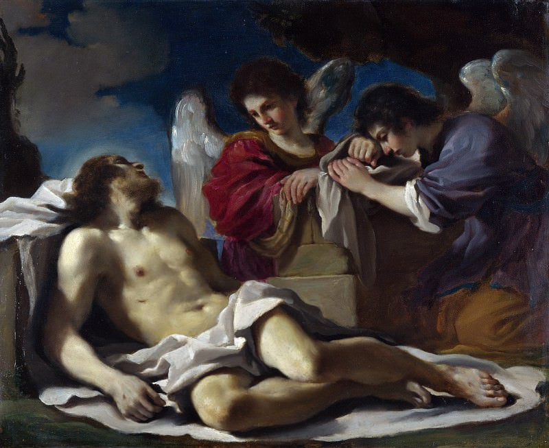 El Cristo muerto llorado por dos ángeles - Guercino