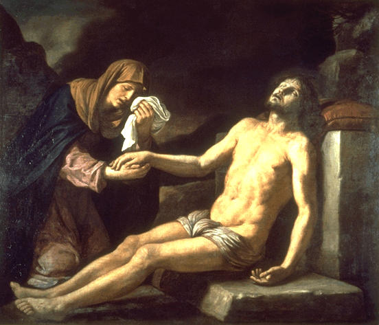 El Cristo muerto llorado por la Virgen - Guercino