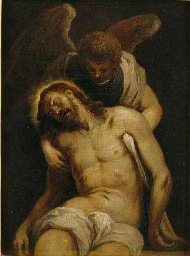 El Cristo muerto sostenido por un ángel - David Teniers el Joven