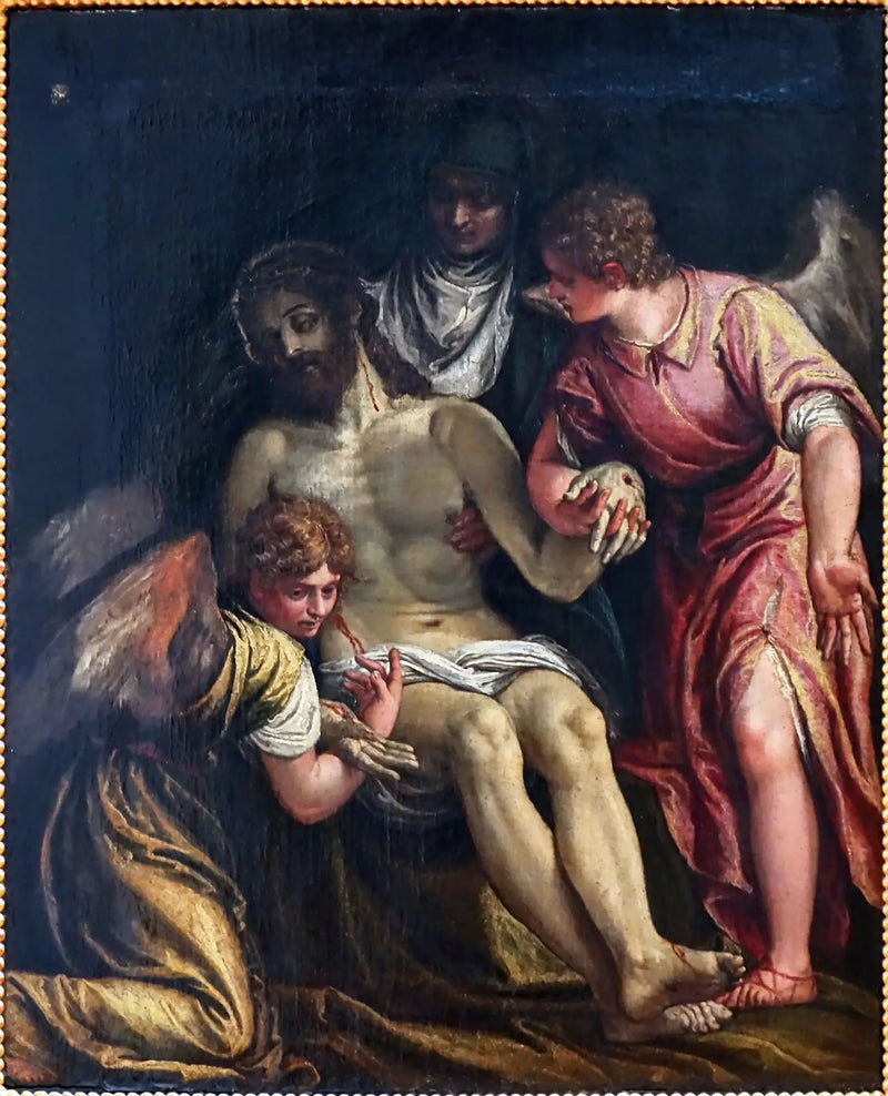El Cristo llorado por la Virgen y dos ángeles - Paul Véronèse
