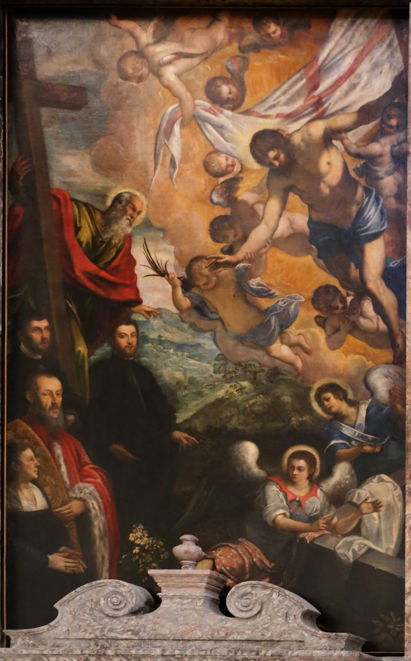 El Cristo resucitado con san Andrés y los donantes - Jacopo Tintoretto