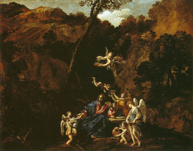 El Cristo servido por los ángeles - Giovanni Lanfranco