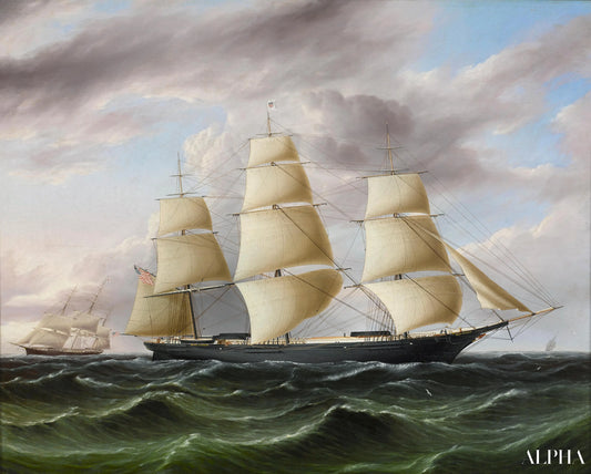 Le clipper américain Black Warrior en partance pour l'étranger - James E. Buttersworth - Reproductions de tableaux et peintures haut de gamme