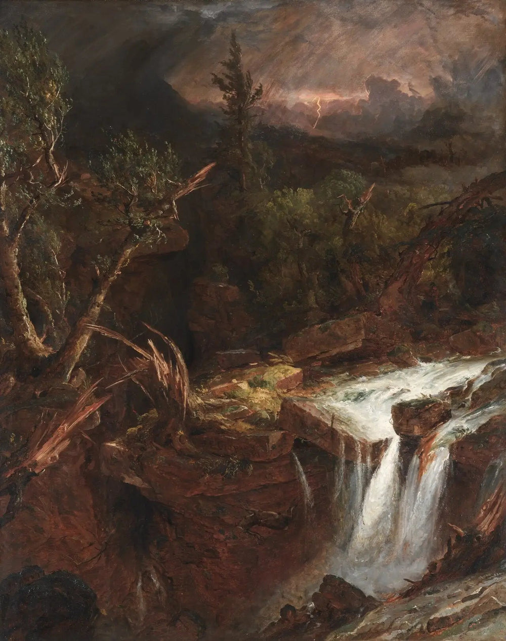 Le clou de girofle - Une scène de tempête dans les montagnes Catskill - Jasper Francis Cropsey image 1 reproduction réalisée par Alpha Reproduction