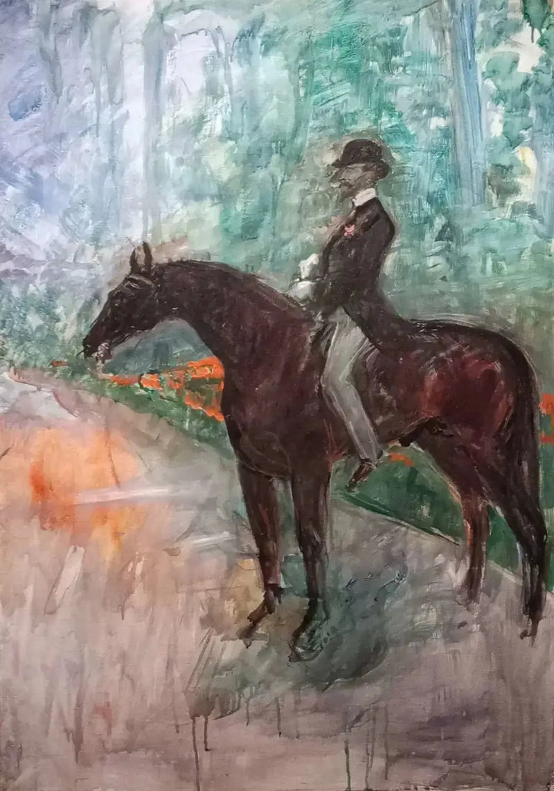 El conde de Toulouse-Lautrec a caballo - Henri de Toulouse-Lautrec