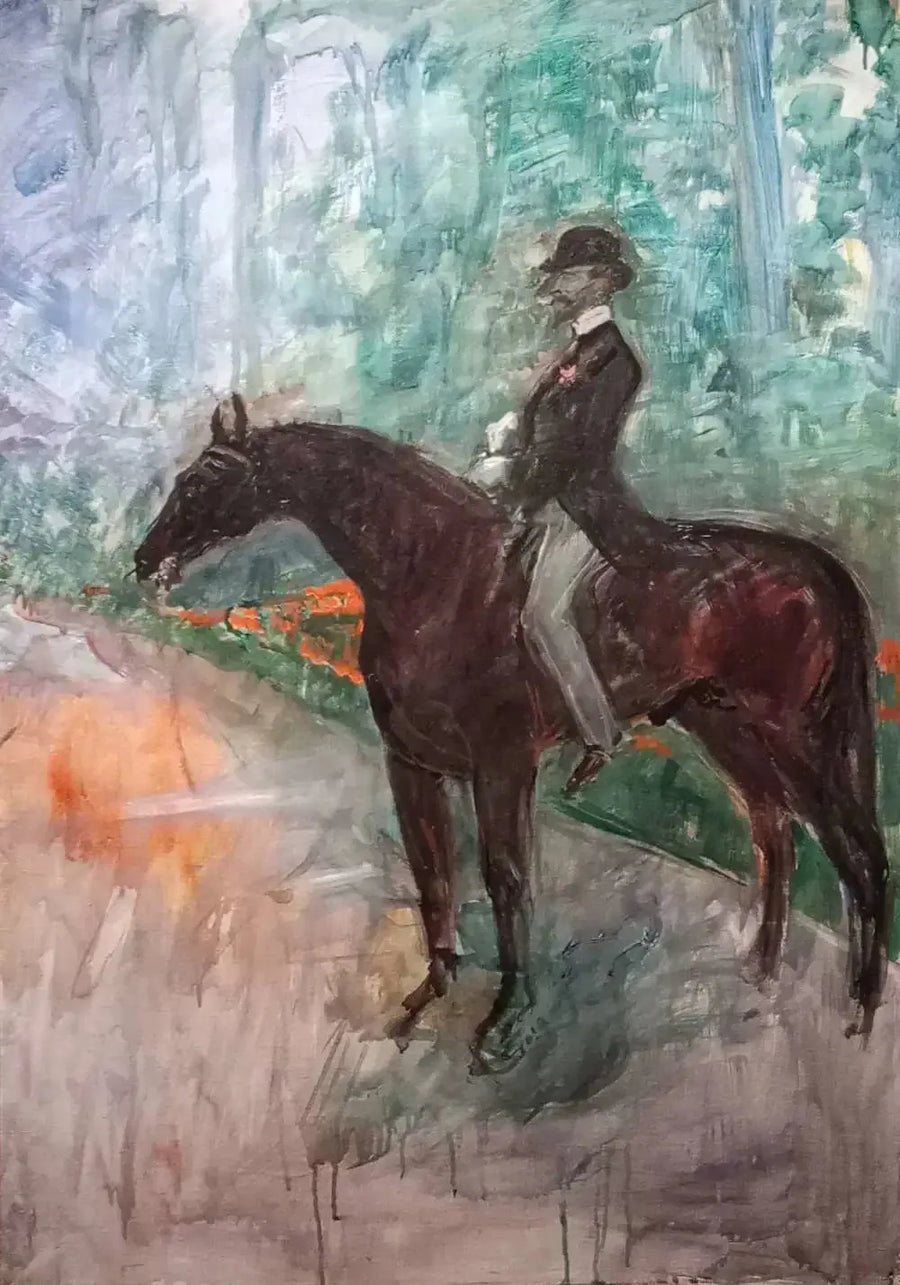 El conde de Toulouse-Lautrec a caballo - Henri de Toulouse-Lautrec