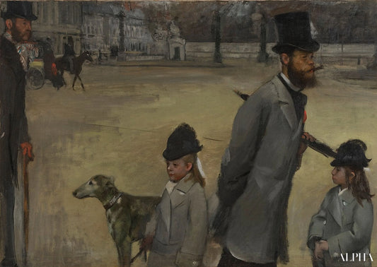 Le Comte Lepic et ses filles - Edgar Degas - Reproductions de tableaux et peintures haut de gamme