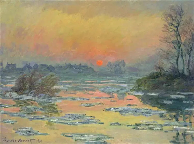La puesta de sol sobre el Sena en invierno - Claude Monet