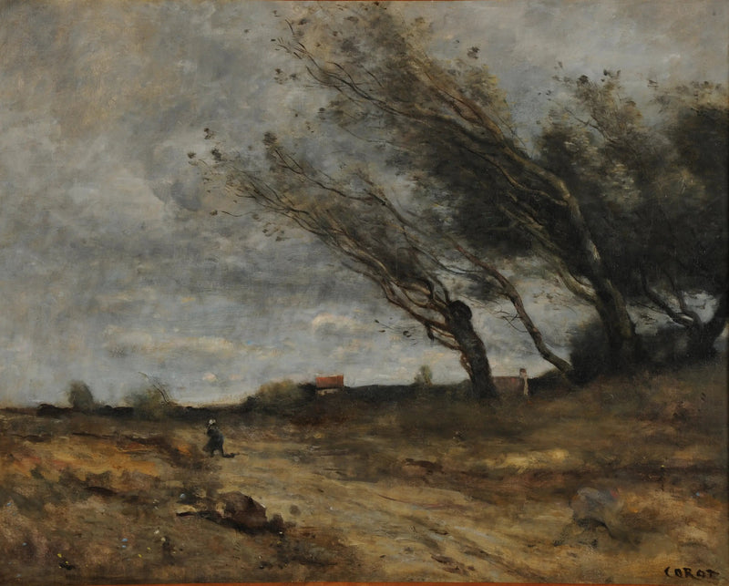 La ráfaga de viento - Jean-Baptiste Camille Corot