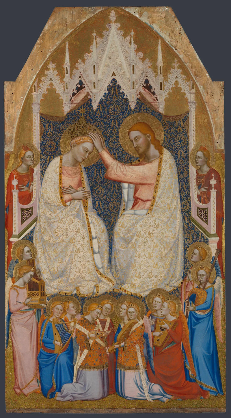 La coronación de la Virgen: panel central del nivel principal - Jacopo di Cione