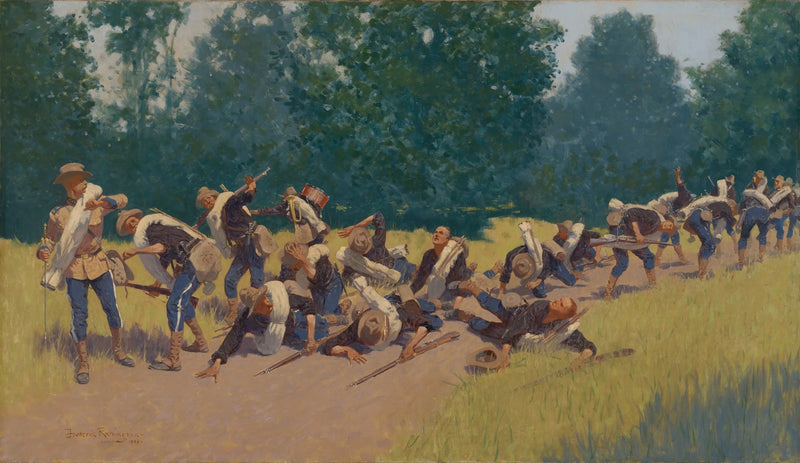 El grito de los estallidos de obuses en San Juan Hill - Frederic Remington