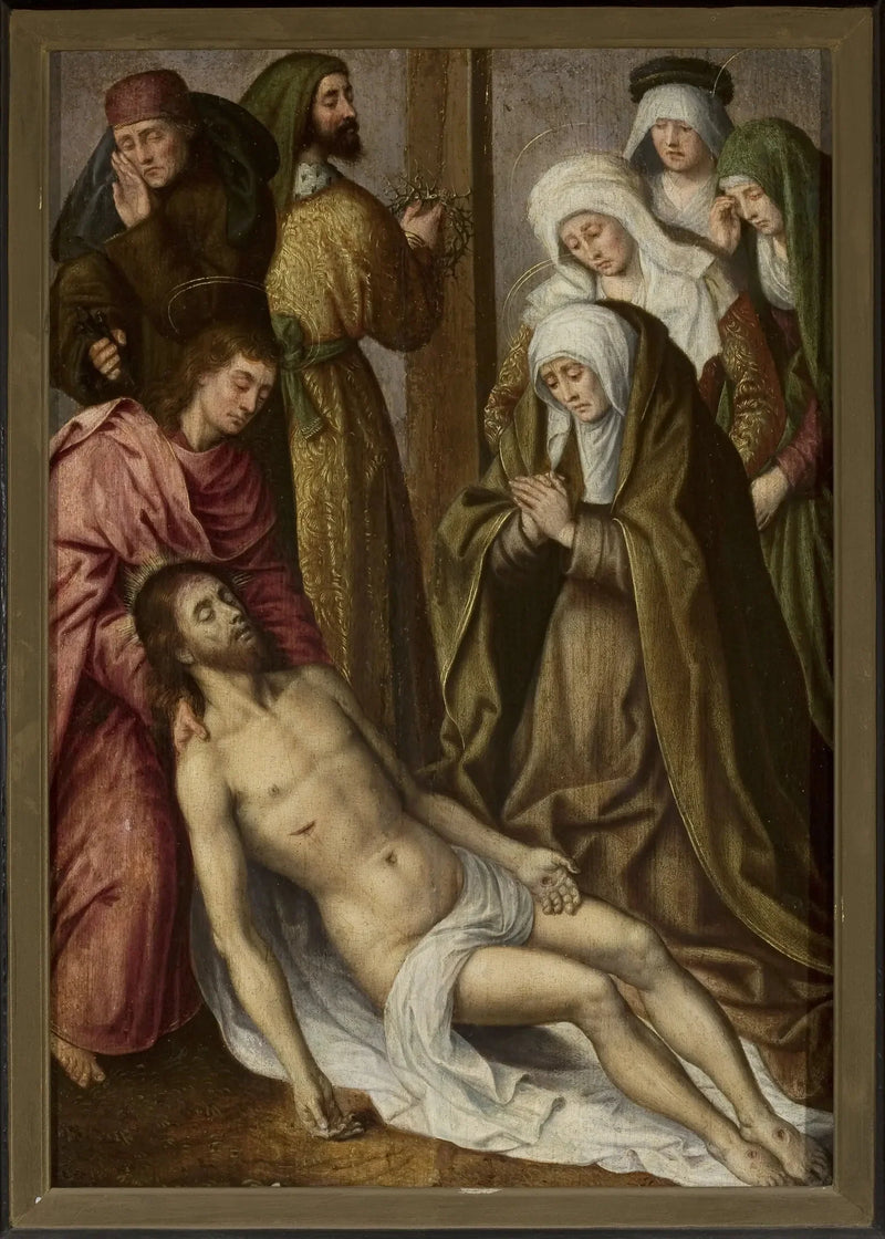 El duelo de Cristo (Mateo 27:59–61; Marcos 15:46–47; Lucas 23:53–56; Juan 19:38–42) - Hugo van der Goes