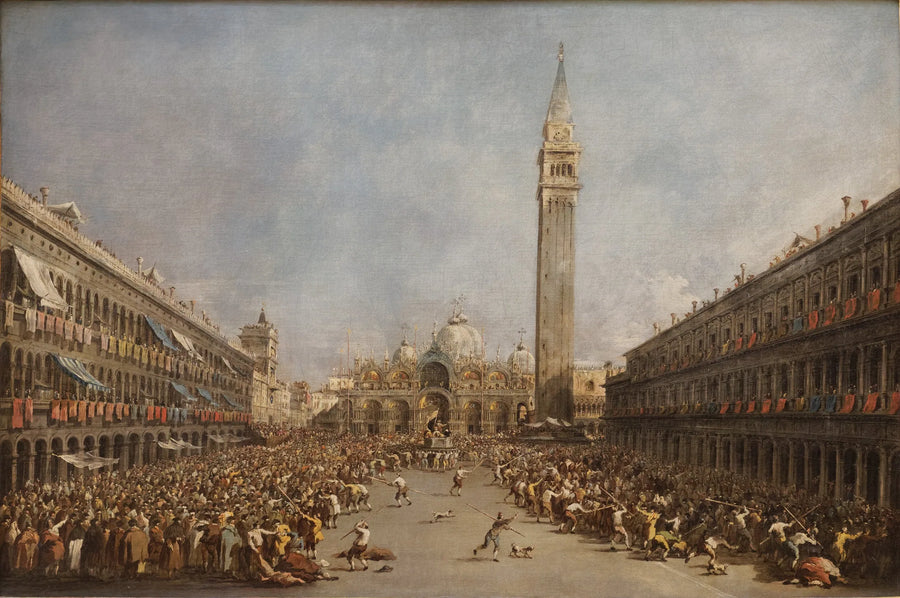 El Doge de Venecia llevado por los gondoleros, después de su elección en la plaza de San Marcos - Francesco Guardi